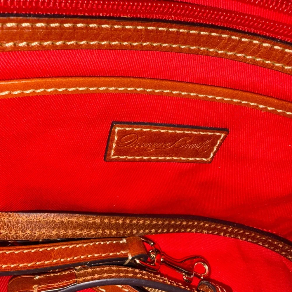 Dooney & Bourke Coated Cotton Brielle Tote in the Cranberry Plaid - Picture 10 of 11